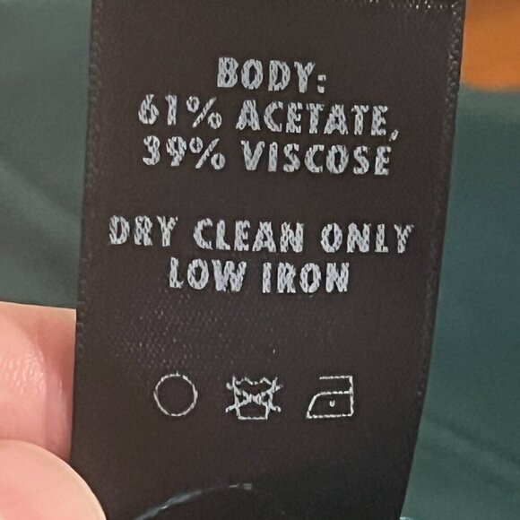 Sally Lapointe Dress 18 Green Cowl Neck Drape Luxury Old Money Belted Satin - Picture 16 of 16